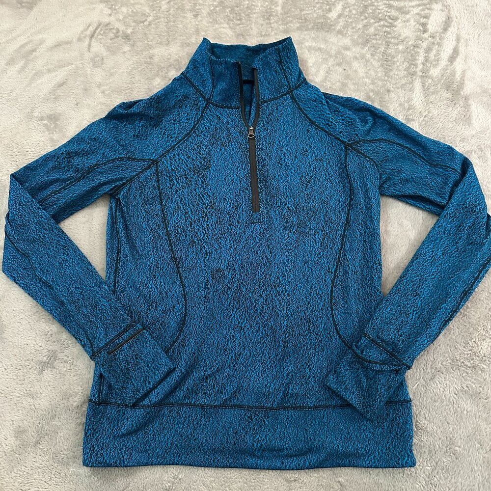 Lululemon Rush Hour 1/4 Zip Pullover Sweater Top Women's size 8 Blue